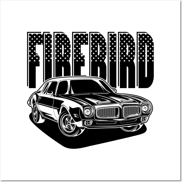 Firebird Car (Black Print) Wall Art by WINdesign